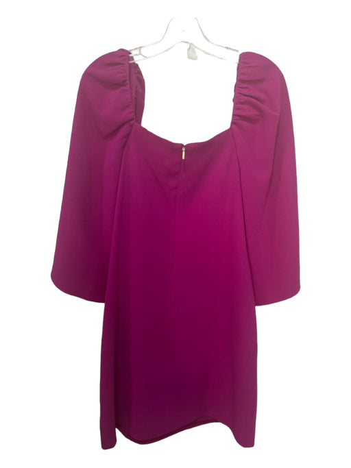 Trina Turk Size 6 Purple Polyester Square Neck 1/2 Sleeve Shift Dress Purple / 6