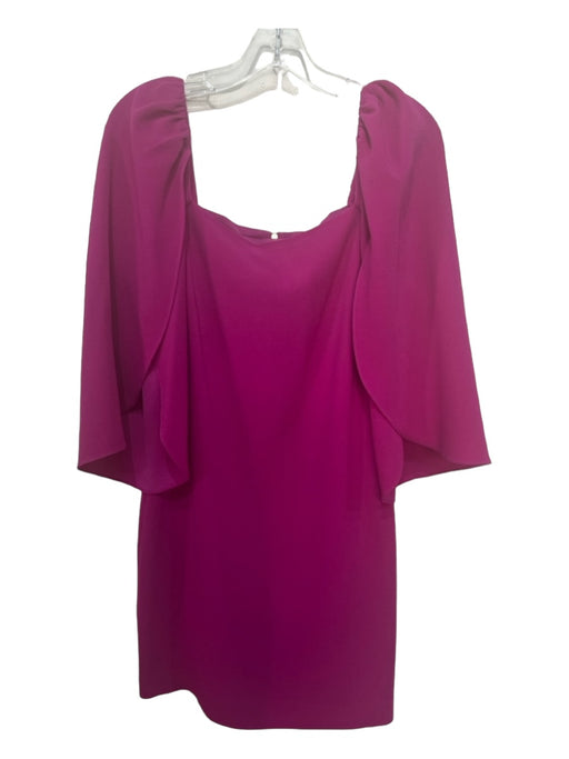 Trina Turk Size 6 Purple Polyester Square Neck 1/2 Sleeve Shift Dress Purple / 6