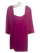 Trina Turk Size 6 Purple Polyester Square Neck 1/2 Sleeve Shift Dress Purple / 6