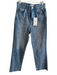Zara Size 6 Light Wash Cotton Zip Fly Pearl Detail High Rise Straight Leg Jeans Light Wash / 6