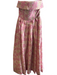Mable Size S Pink Polyester Strapless Floral Print Pleated Detail boning Gown Pink / S