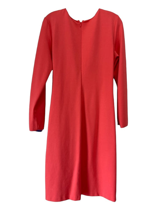Emporio Armani Size 48 Pink Viscose Blend V Neck Long Sleeve Ruched side Dress Pink / 48