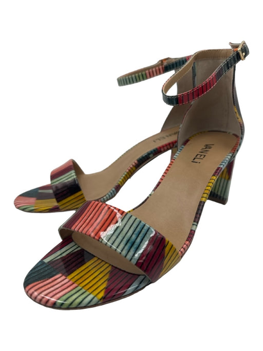 Van Eli Shoe Size 9 Blue, Red, Yellow Toe & Ankle Strap Striped Sandals Blue, Red, Yellow / 9