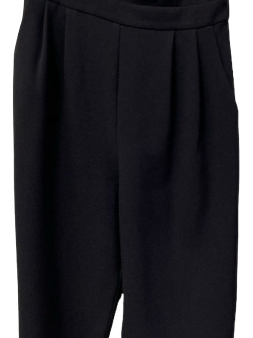 Eliza J Size 4 Black Polyester One Shoulder Side Zip Straight Leg Jumpsuit Black / 4