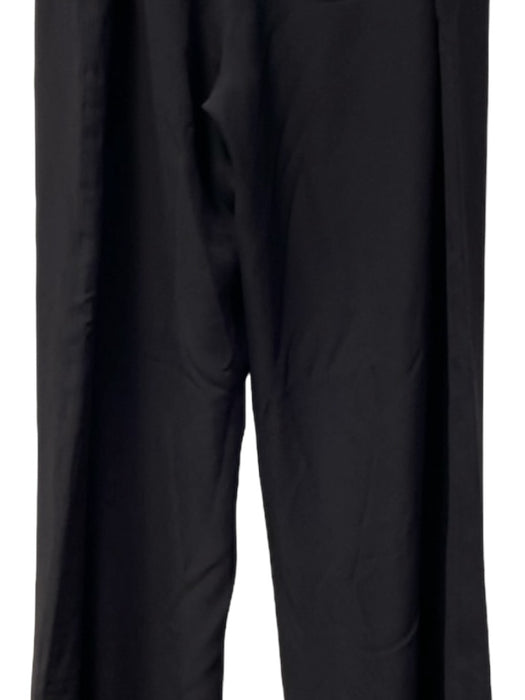 Marina Rinaldi Size 14 Black Silk High Waist Wide Leg Side Zip Darted Pants Black / 14