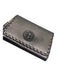 Tory Burch Silver Leather Pebbled Logo GHW Zip Close Wallets Silver