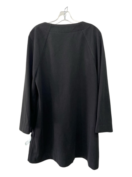 Pomander Place Size XL Black Polyester Blend V Neck 3/4 Sleeve Dress Black / XL