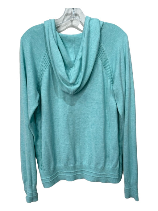 Athleta Size M Teal Blue Polyester & Lyocell Hood Perforated Detail Top Teal Blue / M