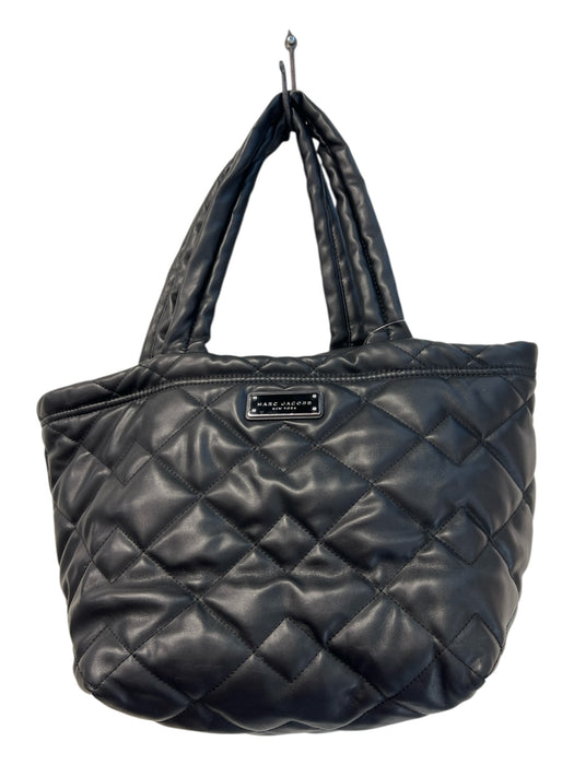 Marc Jacobs Black Double Handle Quilted Top Zip Tote Bag Black / Medium