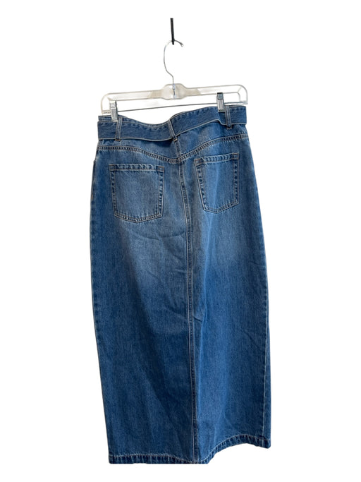 House of Harlow 1960 Size 4 Medium Wash Cotton Denim zip fly Front Split Skirt Medium Wash / 4