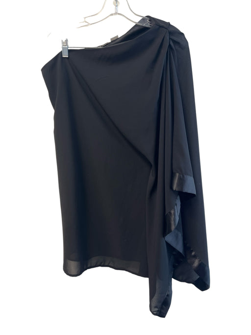 Venus Size 2 Black Polyester Off Shoulder solid color Side Zip Lined Dress Black / 2