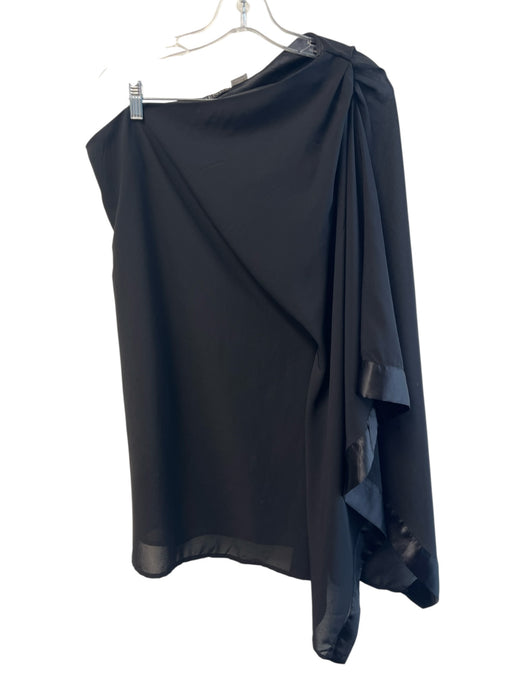 Venus Size 2 Black Polyester Off Shoulder solid color Side Zip Lined Dress Black / 2