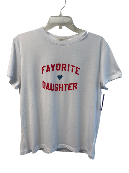 Favorite Daughter Size M White & Red No Fabric Tag Short Sleeve Round Neck Top White & Red / M