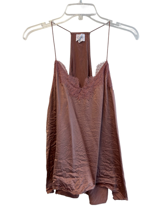Cami NYC Size M Mauve Sleeveless Lace Trim solid color Racerback Tank Top Mauve / M