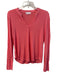 Bella Dahl Size S Pink No Fabric Tag Long Sleeve Ribbed Detail V Neck Top Pink / S