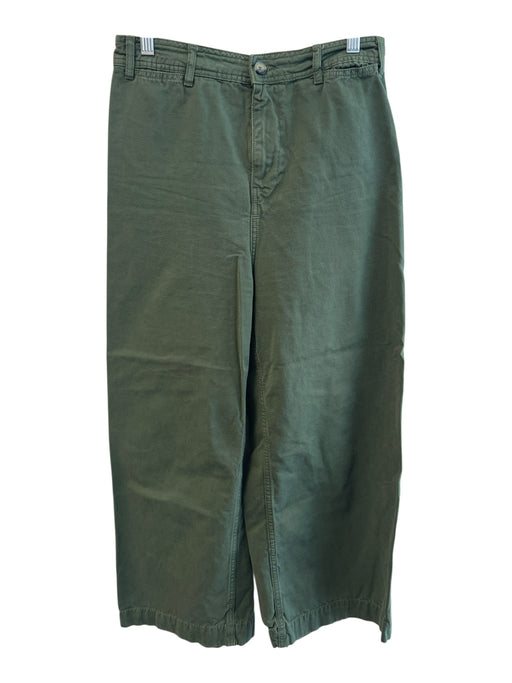 We The Free Size 30 Green Cotton High Rise Zip Fly 2 Pocket Wide Leg Pants Green / 30