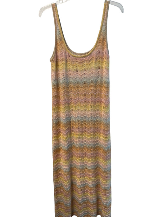Lisa Todd Size S Orange Multi Cotton Blend Knit Tye Dye Sleeveless Dress Orange Multi / S
