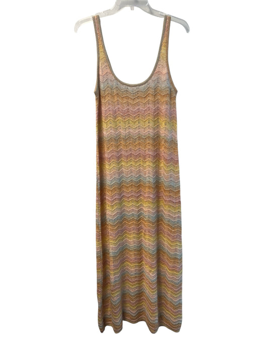 Lisa Todd Size S Orange Multi Cotton Blend Knit Tye Dye Sleeveless Dress Orange Multi / S