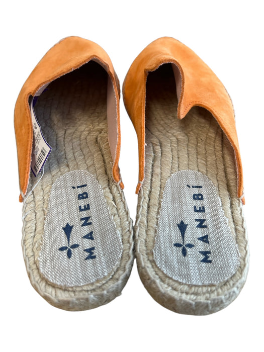Manebi Shoe Size 40 Orange Suede Almond Toe Crochet Detail Slip On Mule Shoes Orange / 40