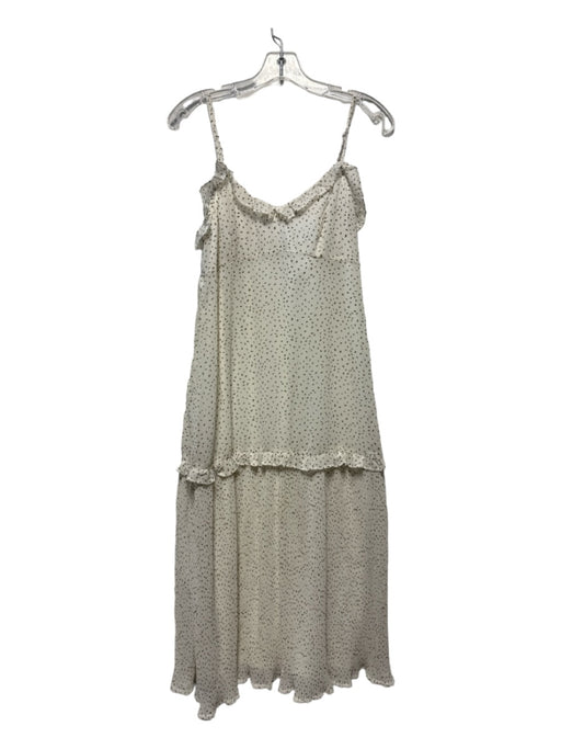 KUT Size S white & tan Polyester Accordian Spaghetti Strap Dots Maxi Dress white & tan / S