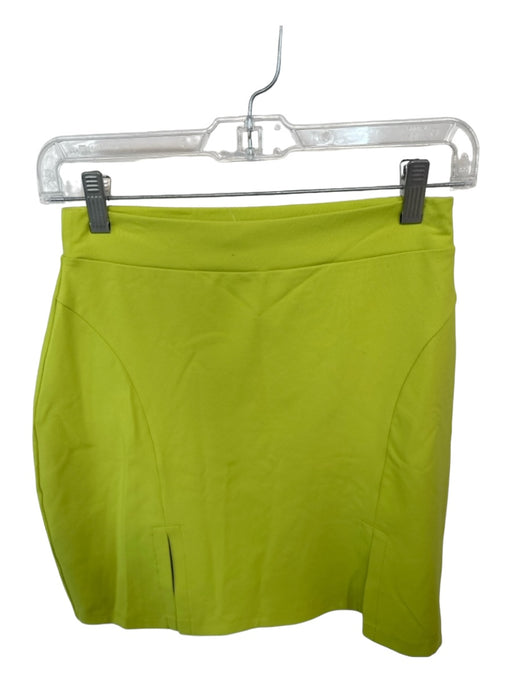 Susana Monaco Size S Lime Green Nylon Blend Elastic Slits Mini Skirt Lime Green / S