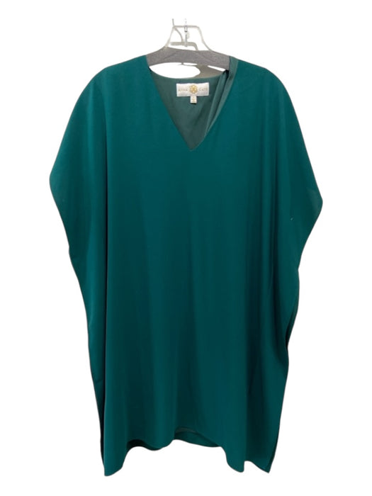 Anna Cate Size Small Emerald Green Polyester Cap Sleeve V Neck Shift Dress Dress Emerald Green / Small