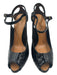 Giuseppe Zanotti Shoe Size 37.5 Black Patent Leather Embossed Peep Toe Pumps Black / 37.5