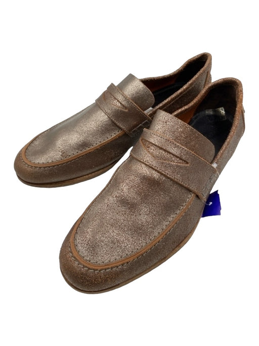 Jimmy Choo Shoe Size 41 Brown & Gold Leather Shimmer Loafer Dress Shoe Shoes 41