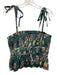 Ulla Johnson Size 6 Green, Orange, Multi Cotton Sleeveless Pleated Peplum Top Green, Orange, Multi / 6