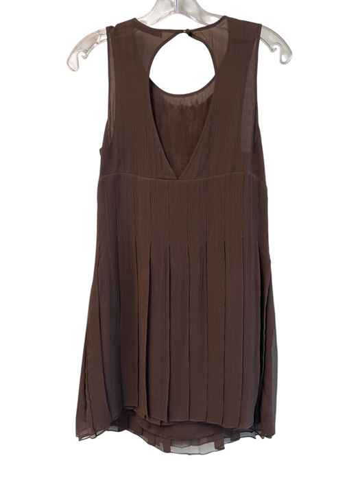 Alice & Olivia Size Est S Brown & Gold Silk Beaded Sleeveless Knee Length Dress Brown & Gold / Est S