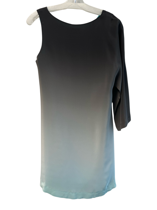 Annie Griffin Size S Brown & White Silk One Shoulder Sleeve Knee Length Dress Brown & White / S