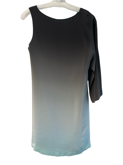 Annie Griffin Size S Brown & White Silk One Shoulder Sleeve Knee Length Dress Brown & White / S