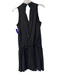 Ramy Brook Size S Black Polyester V Neck Knee Length Pleated Silver accent Dress Black / S