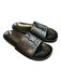 Yves Saint Laurent Shoe Size 7.5 Black Leather Logo Wide Strap Flat Slide Shoes Black / 7.5