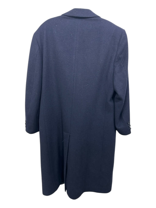 Bergdorf Goodman Size est 38 Navy Wool Blend Solid Double Breasted Men's Jacket Navy / est 38