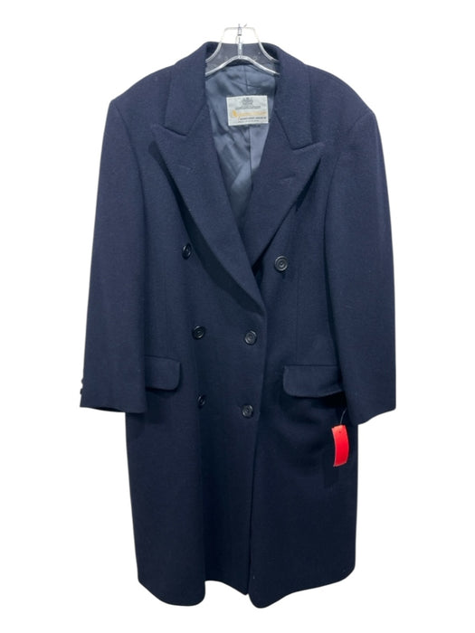 Bergdorf Goodman Size est 38 Navy Wool Blend Solid Double Breasted Men's Jacket Navy / est 38