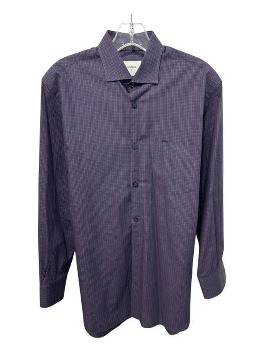 Billy Reid Size S Navy & Red Cotton Plaid Button Up Men's Long Sleeve Shirt Navy & Red / S