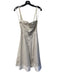 Dolce & Gabbana Size 42 White & Brown Cotton Blend Spaghetti Strap Striped Dress White & Brown / 42
