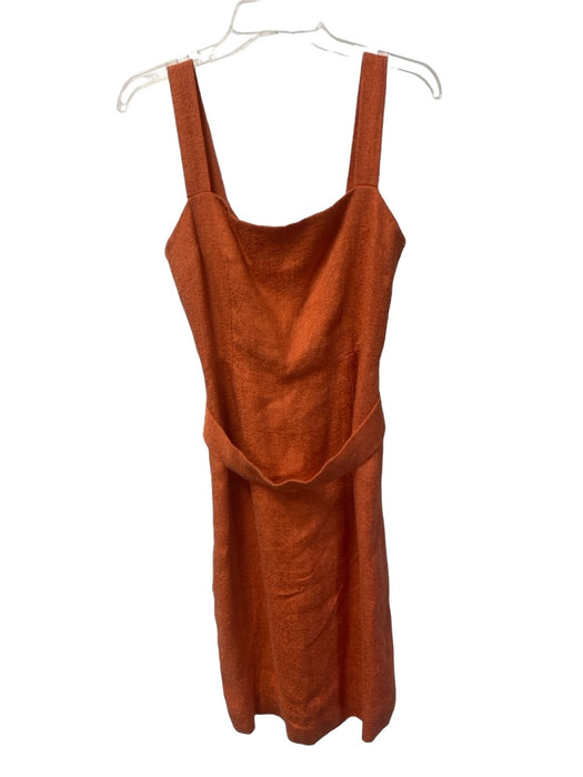 Dolce & Gabbana Size 42 Orange Viscose Blend Straight Neck Sleeveless Dress Orange / 42