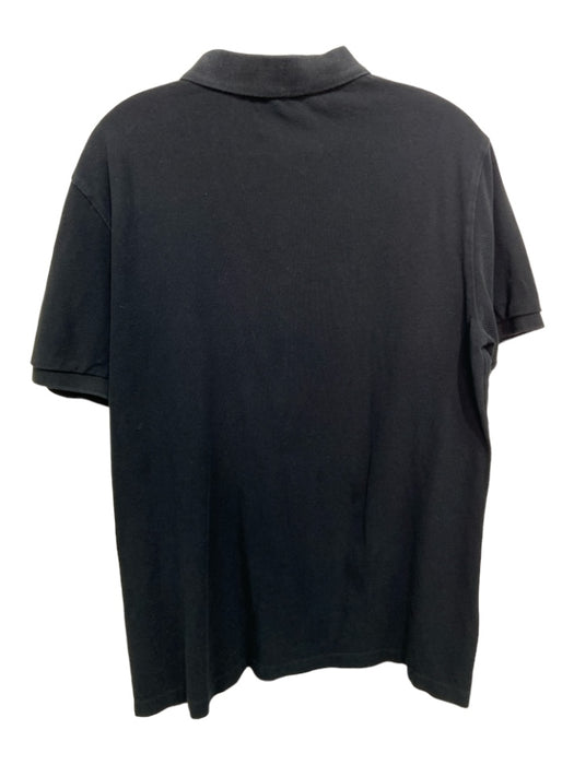 Burberry Size XL Black Cotton Solid Polo Men's Short Sleeve XL