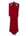 Ieena for Mac Duggal Size 16 Red & Silver Polyester Shoulder Pads Gown Red & Silver / 16