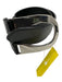 Lafayette 148 Black & Silver Leather Silver Buckle Pull Through Belts Black & Silver / Large