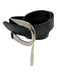 Lafayette 148 Black & Silver Leather Silver Buckle Pull Through Belts Black & Silver / Large