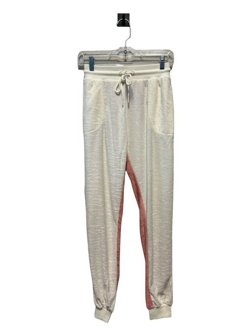 L Space Size XS Pink & Cream Terry Cloth Drawstring color block Jogger Pants Pink & Cream / XS