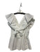 Trina Turk Size S White Cotton Ruffle Sleeves V Neck Tie Top White / S