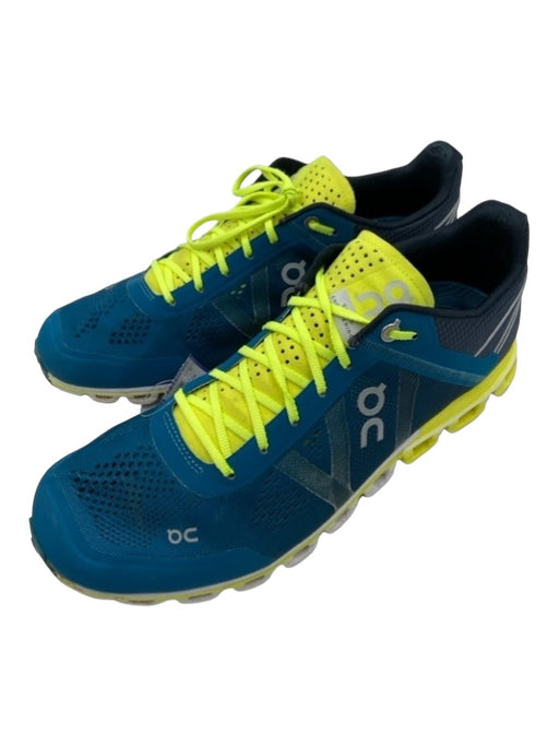 On Cloud Shoe Size 10 Blue & Neon Synthetic Sneaker Men's Shoes 10