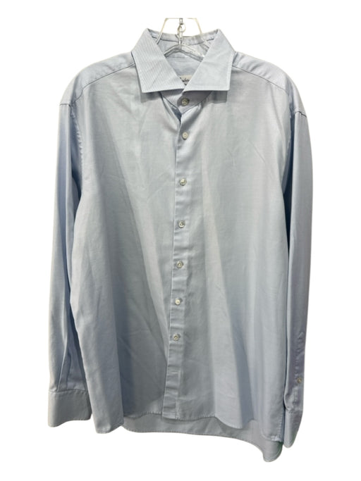 Stenstroms Size 17.5 Blue & White Cotton Button Down Men's Long Sleeve Shirt Blue & White / 17.5