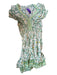 Poupette St. Barth Size Est M Green & White Viscose Flutter Sleeves Dress Green & White / Est M