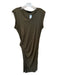 ALLSAINTS Size 8 Olive Green Cotton Cap Sleeve Gathered Side Maxi Dress Olive Green / 8