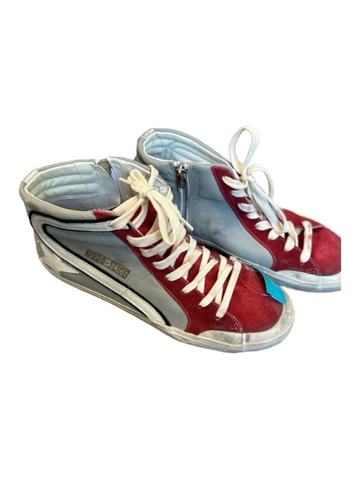 Golden Goose Shoe Size 41 Red & Gray Leather Color Block High Top Sneakers Red & Gray / 41